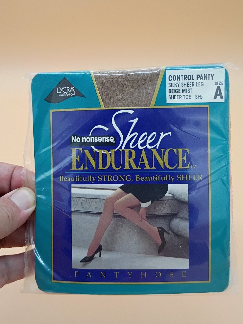 NOS Vtg Pantyhose No Nonsense Sheer Endurance Pantyhose A Beige Mist Sheer Toe
